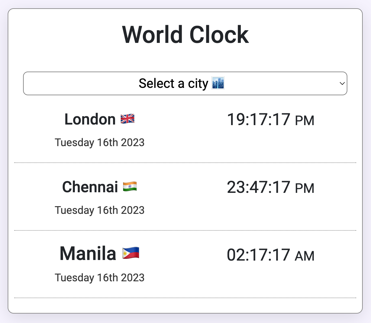 clocks app