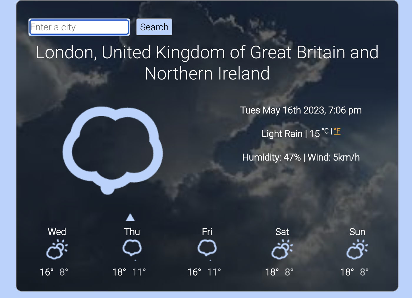 weather website app